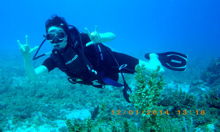 The picture tells it all. She had a blast under the surface.